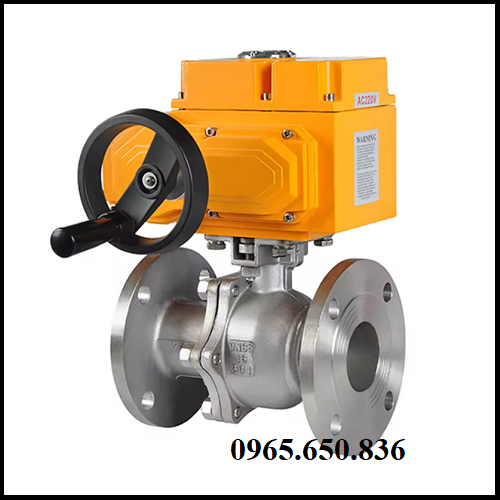 Van bi inox điều khiển điện tay quay