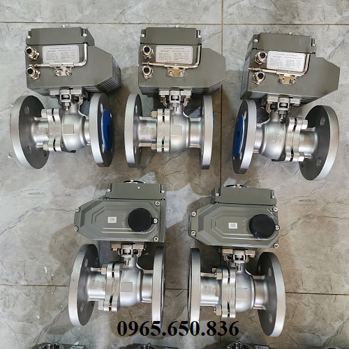 Van bi mặt bích điều khiển bằng motor điện