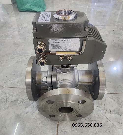 Van điều khiển điện 3 ngã mặt bích