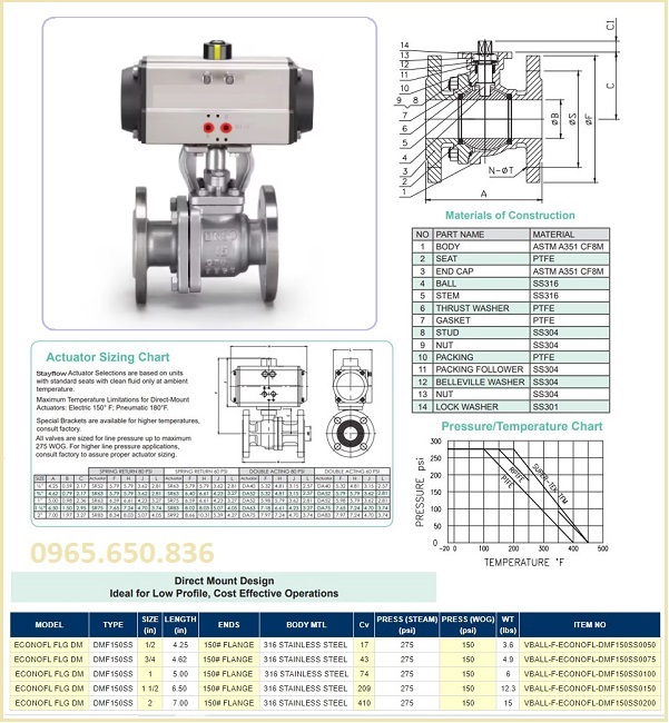 Catalog van bi mặt bích điều khiển khí nén