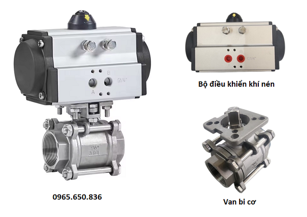 Cấu tạo Van bi inox điều khiển khí nén gas