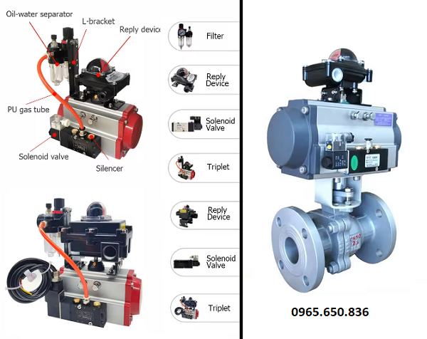 Cấu tạo van bi thép điều khiển khí nén