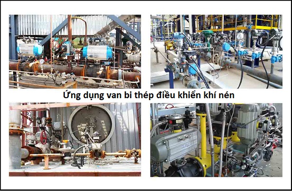Ứng dụng van bi thép điều khiển khí nén