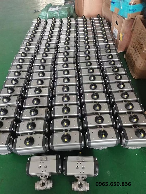 Van bi 3 ngã nối ren điều khiển khí nén