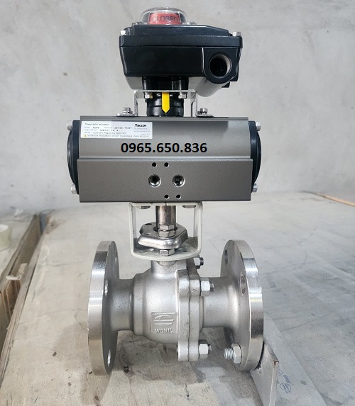 Van bi điều khiển khí nén mặt bích tác động kép