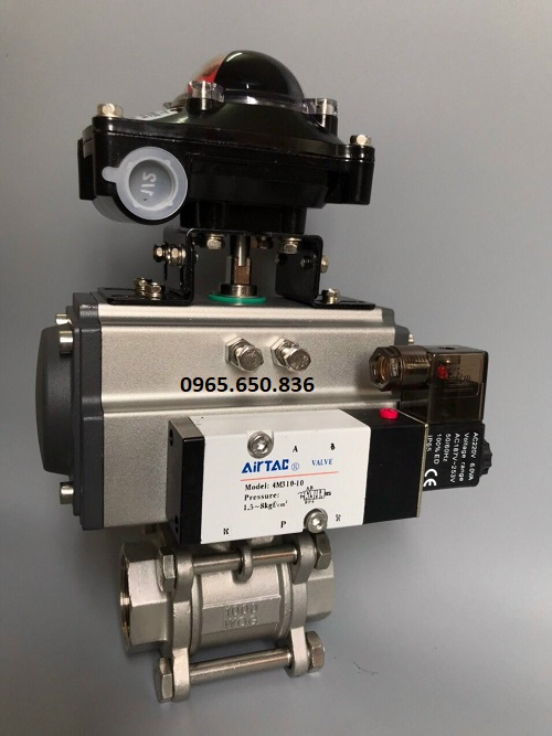 Van bi inox điều khiển khí nén gắn Solenoid