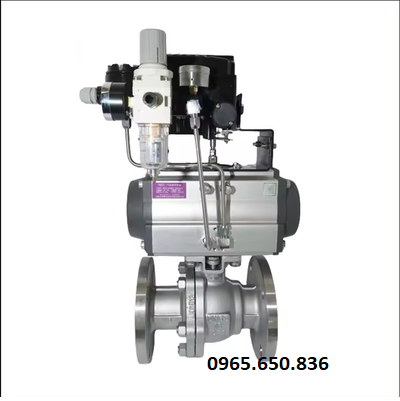 Van bi inox mặt bích điều khiển khí nén