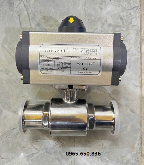 Van bi inox vi sinh điều khiển khí nén