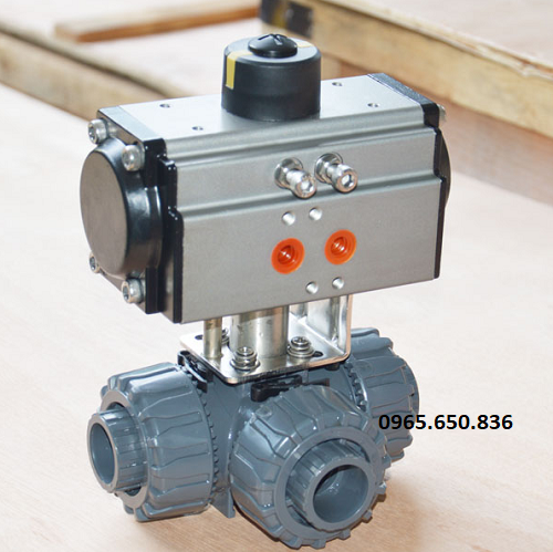 Van bi nhựa 3 ngã điều khiển khí nén