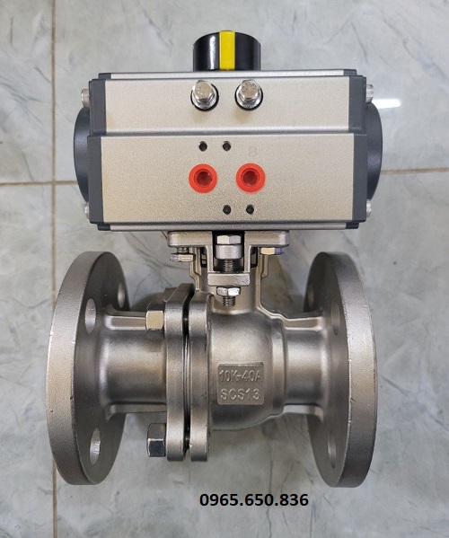 Van bi nối bích điều khiển khí nén