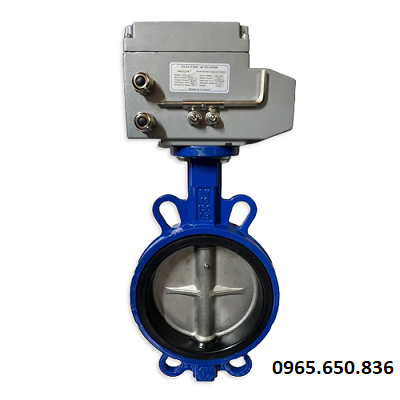 Van bướm gang điều khiển motor điện