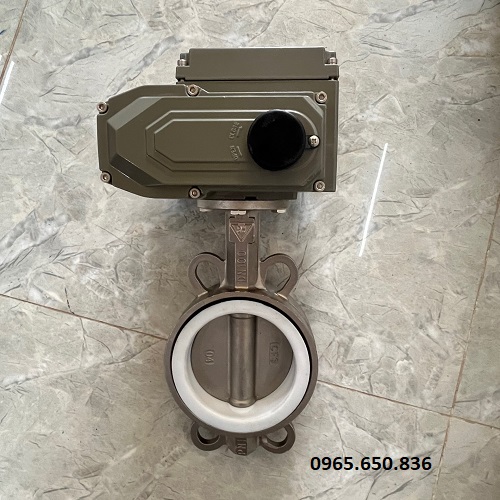 Van bướm inox điều khiển điện thường mở