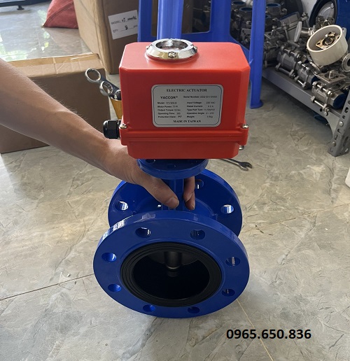 Van bướm mặt bích điều khiển điện 24V