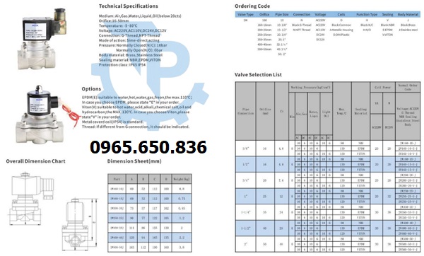 Catalog van điện từ inox