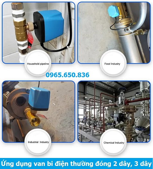 Ứng dụng van bi điện thường đóng