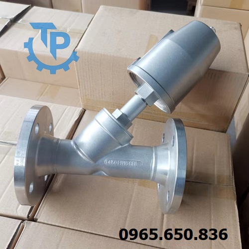 Van y xiên khí nén lắp bích